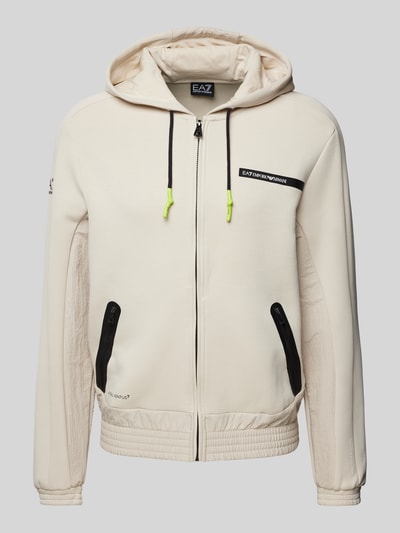 EA7 Emporio Armani Sweatjacke mit Label-Patch Modell 'FELPA' Offwhite 2