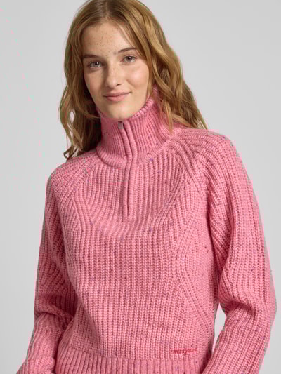 Tommy Jeans Regular Fit Troyer mit Woll-Anteil Modell 'NEP' Rosa 3