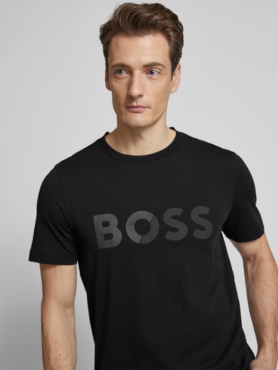 BOSS Green T-Shirt mit Label-Print Black 3