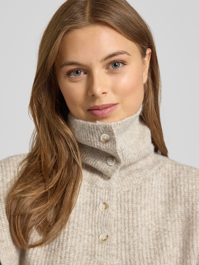 mbyM Kamizelka o kroju relaxed fit z imitacji dzianiny model ‘Tristiana’ Szarobrązowy 3