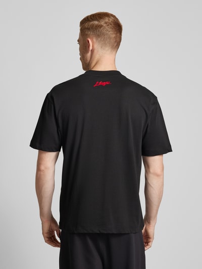 HUGO Regular fit T-shirt met ronde hals, model 'Duskulty' Zwart - 5