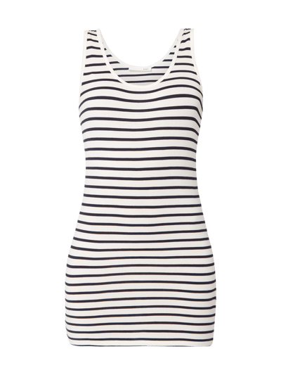 Oui Tanktop mit Streifenmuster Weiss 2