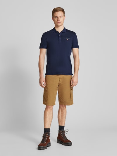 Napapijri Regular Fit Poloshirt mit Label-Print Modell 'elbas' Marine 1