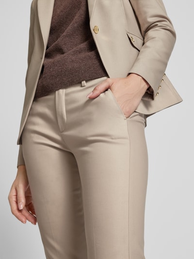 MOS MOSH Slim fit stoffen broek met steekzakken, model 'ELLEN NIGHT' Taupe - 3