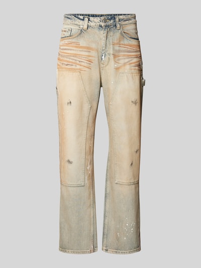 REVIEW Regular fit jeans in used-look Beige - 2