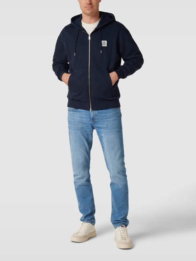 Marc O'Polo Sweatjacke mit Logo-Stitching Dunkelblau 1