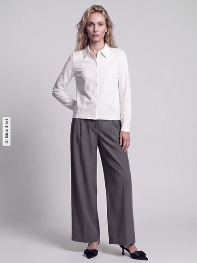 s.Oliver RED LABEL Relaxed Fit Langarmbluse aus Baumwoll-Mix Weiss 1
