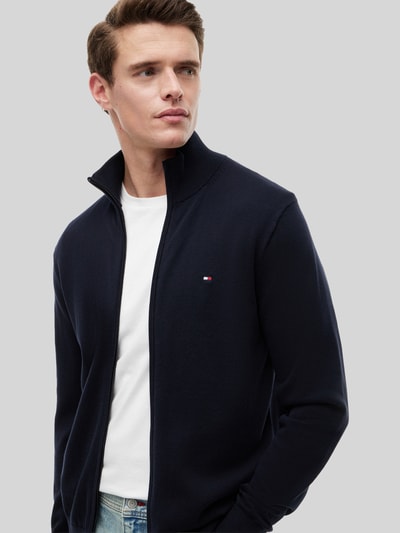 Tommy Hilfiger Regular Fit Strickjacke aus reiner Baumwolle Marine 3