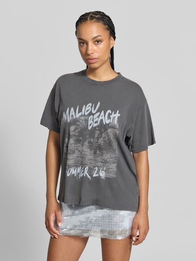 Anine Bing T-Shirt mit Malibu Beach Print Black 4