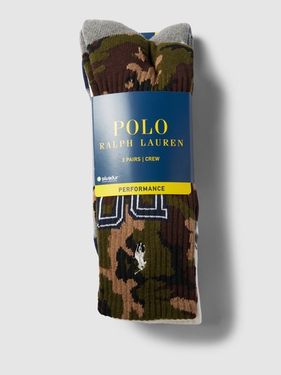 Polo Ralph Lauren Underwear Socken mit Label-Print im 3er-Pack Khaki 3