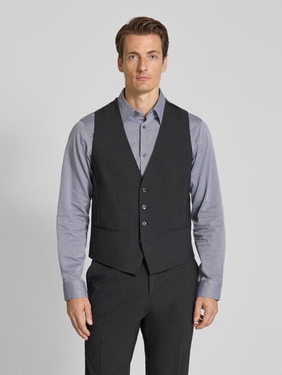 BOSS Kamizelka garniturowa o kroju regular fit z mieszanki żywej wełny Czarny 4
