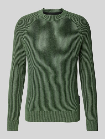 Marc O'Polo Regular Fit Strickpullover aus Bio-Baumwolle-Schurwolle-Mix Oliv 2