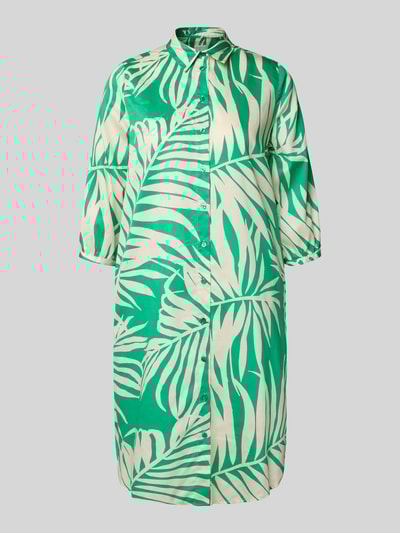 Milano Italy Knielanges Kleid mit Hemdblusenkragen Gruen 2