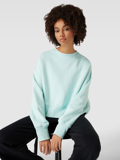 Nike Cropped Sweatshirt mit Label-Stitching Mint 3