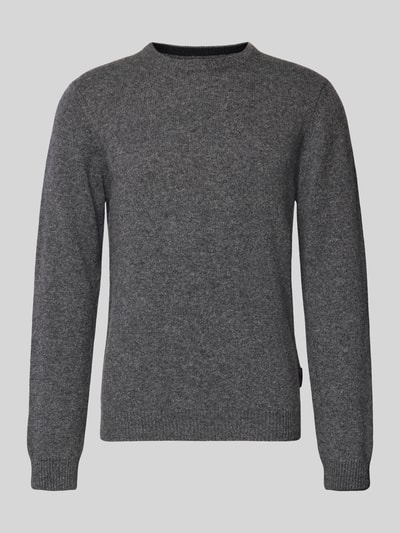 Casual Friday Strickpullover aus Woll-Mix Modell 'KARL' Mittelgrau Melange 2