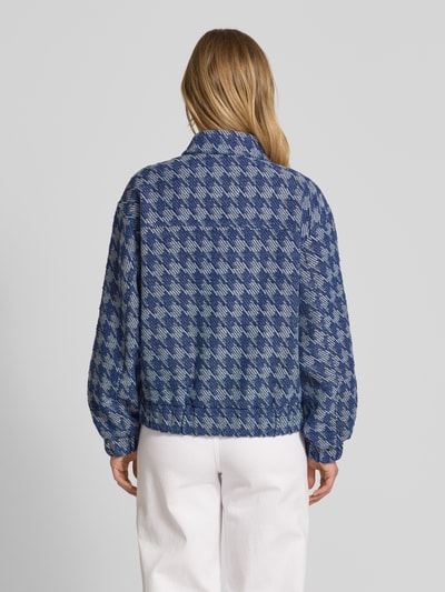Jake*s Collection Boucle Denim Jacke mit Hahnentritt-Muster Dunkelblau 5