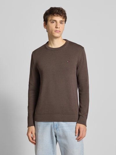 Tommy Jeans Regular fit gebreide pullover van zuiver katoen Donkerbruin - 4