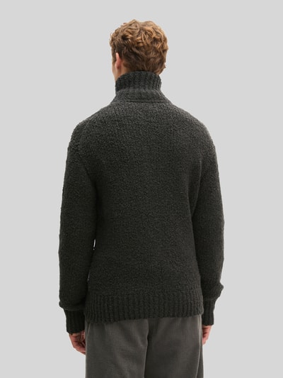 Marc O'Polo Strickjacke aus Schurwolle mit Stehkragen Dunkelbraun 5