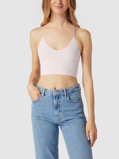 Guess Crop Top mit Spitzenbesatz Hellrosa 4