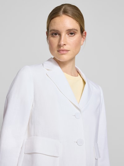Luisa Cerano Linnen blazer met opgestikte klepzakken Wit - 3