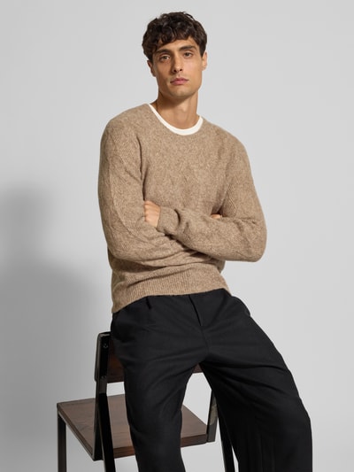 Officine Générale Pullover mit gerippten Abschlüssen Beige 3