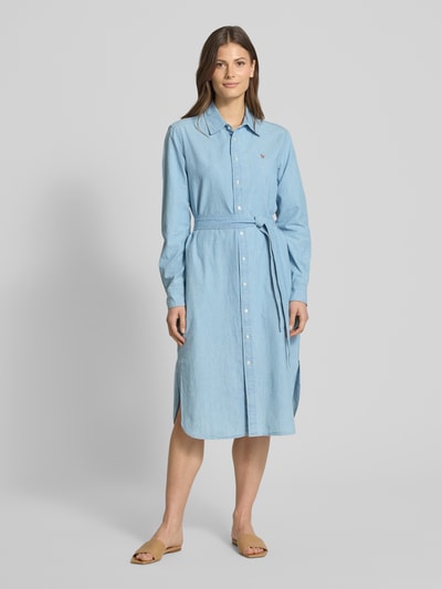 Polo Ralph Lauren Jeansjurk met logostitching, model 'CORY' Jeansblauw - 4