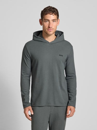 BOSS Regular fit sweatshirt van katoenmix Rietgroen - 4
