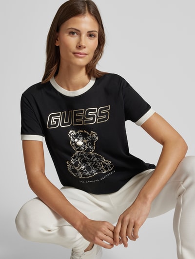 Guess Activewear T-Shirt mit Label-Motiv-Print Black 3