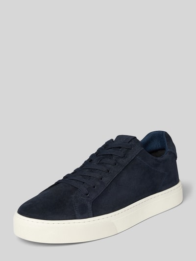 Produktfoto, Sneaker aus echtem Leder Modell 'AGAR 3' von Marc O'Polo in Dunkelblau mit weißer Sohle, glatte Textur, Herren Sneaker