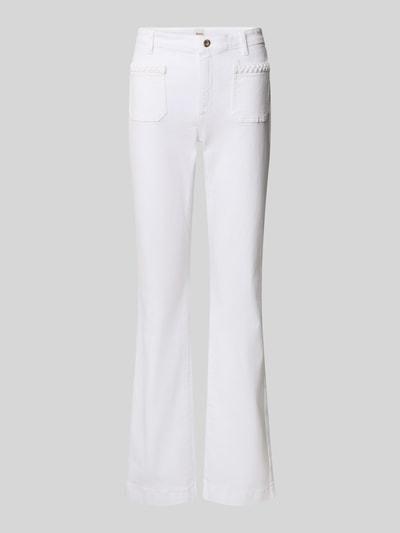 Produktfoto, Flared Fit Jeans mit Flecht-Detail Modell 'Mary' von Brax, elastyczna bawełniana mieszanka, kieszenie, szerokość w rozmiarze 36: 39 cm, długość nogawki 80 cm