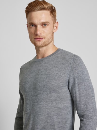 s.Oliver BLACK LABEL Sweter z dzianiny o kroju regular fit z żywej wełny Czarny 4