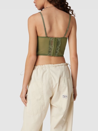 BDG Urban Outfitters Crop Top mit Lochstickerei Oliv 5