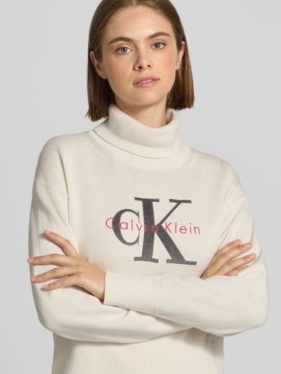 Calvin Klein Jeans Regular Fit Pullover aus reiner Baumwolle Weiss 3
