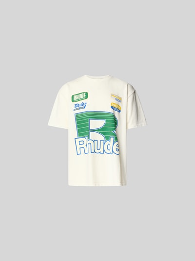 RHUDE Regular Fit T-Shirt mit Logo-Print Offwhite 2