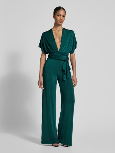 Rose Avenue Jumpsuit met V-hals Flessengroen - 1