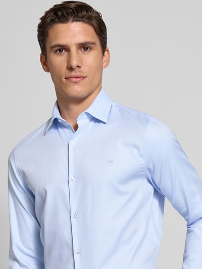 CK Calvin Klein Slim fit zakelijk overhemd met logostitching, model 'Harrison' Bleu - 3