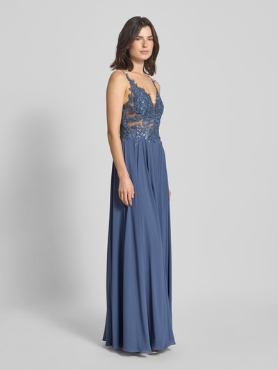 Mascara Abenkleid mit Herz-Ausschnitt Bleu 1