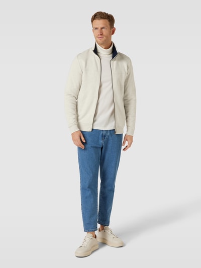 Tom Tailor Sweatjack met steekzakken, model 'cutline' Offwhite - 1