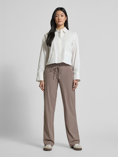 Raffaello Rossi Straight leg sweatpants met elastische band, model 'CANDICE' Taupe - 1