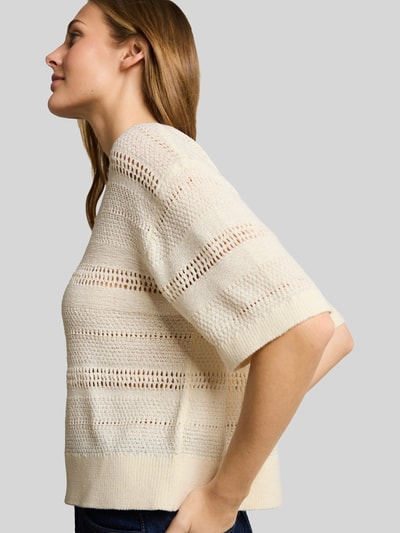 Tom Tailor Denim Relaxed Fit Pullover in Strickoptik Offwhite 3