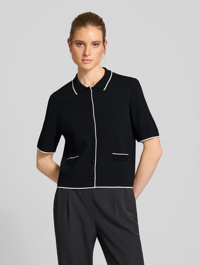 Jake*s Collection Kurtka z dzianiny z listwą guzikową Czarny 4