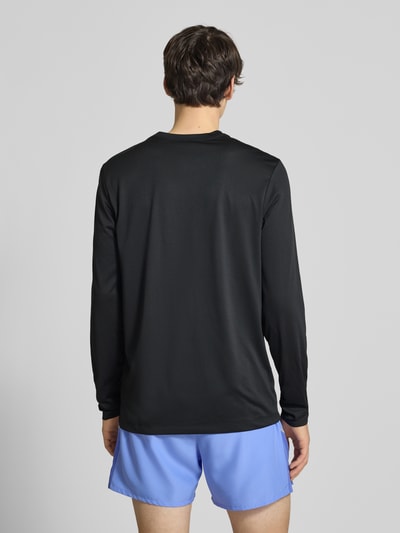 Nike Training Bluzka z długim rękawem z nadrukiem z logo i okrągły dekolt Czarny 5