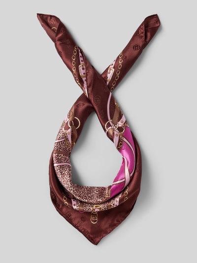 Liu Jo White Schal mit Label-Schriftzug Modell 'Foulard Spotted Metalware' Bordeaux 1