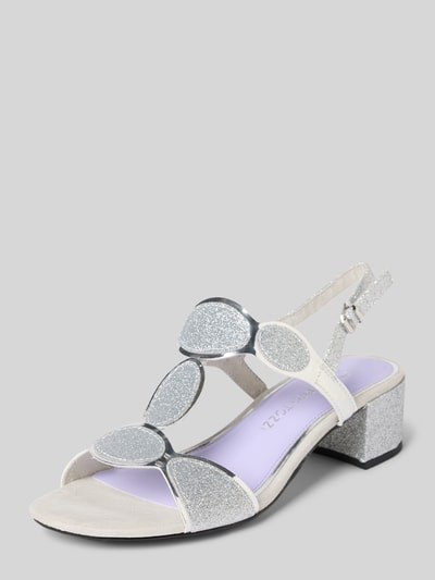 Marco Tozzi Sandalette im Metallic-Look mit Blockabsatz Silber 1