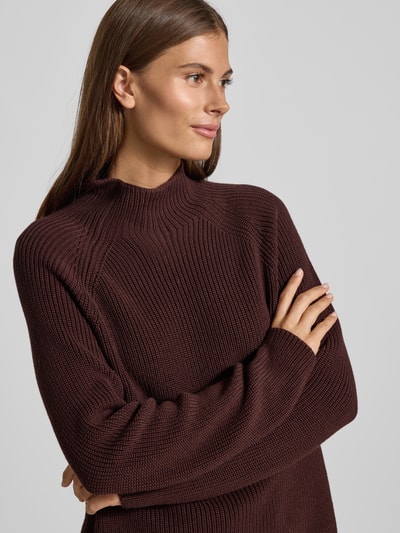 Marc O'Polo Regular Fit Strickpullover aus reiner Baumwolle Bordeaux 3