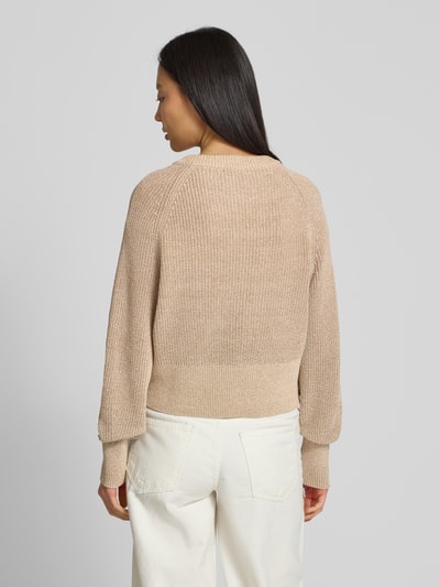 OPUS Cardigan mit Rundhalsausschnitt Modell 'Dolpine' Hellbraun 5