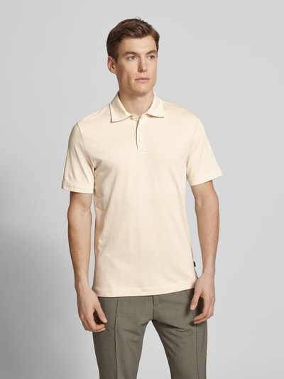 BOSS Slim Fit Poloshirt mit Label-Detail Modell 'Press' Sand 4