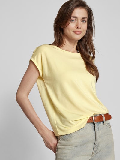 Vero Moda T-shirt z mieszanki lyocellu i elastanu model ‘AVA’ Jasnożółty 3