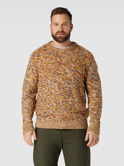 Jack & Jones Plus PLUS SIZE Strickpullover mit Rundhalsausschnitt Modell 'ASH' Senf 4