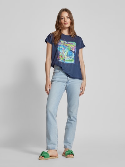 Christian Berg Woman T-shirt met motiefprint Donkerblauw - 1